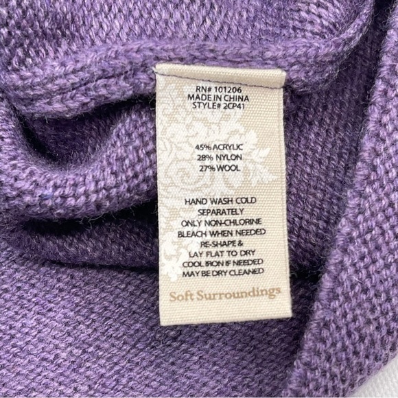 Soft Surroundings Sydney Knit Sweater Purple Wool Boho Winter Fall Office New - Picture 14 of 15